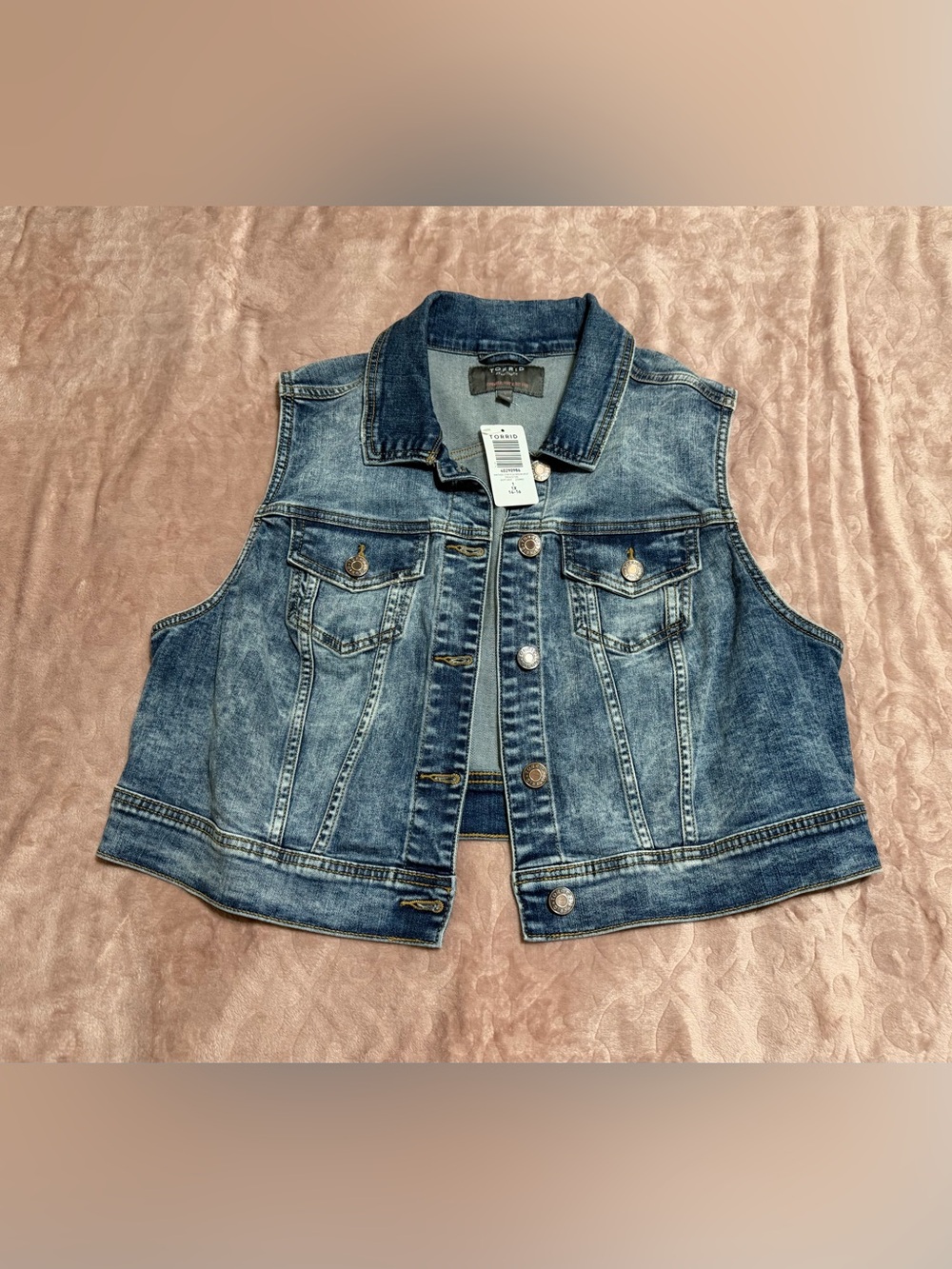 torrid Medium Wash Blue Denim Vest